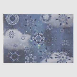 Papel De Seda Neve Azul