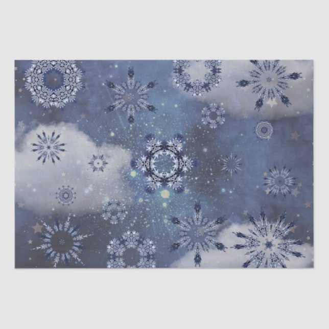Papel De Seda Neve Azul (Frente )