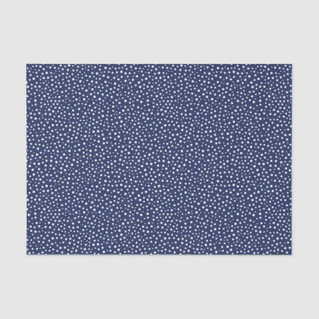 Papel De Seda Neve Branca no Natal Azul Marinho (Frente )