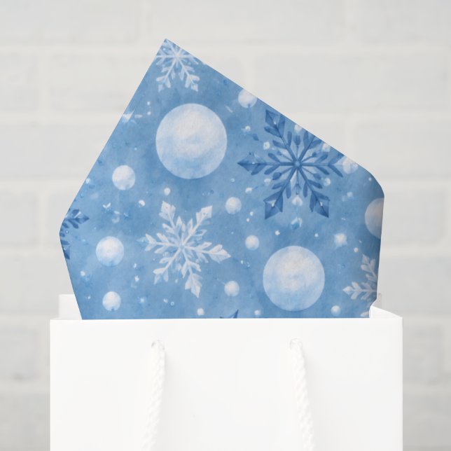 Papel De Seda Neve Invernal (Sacola de presentes)