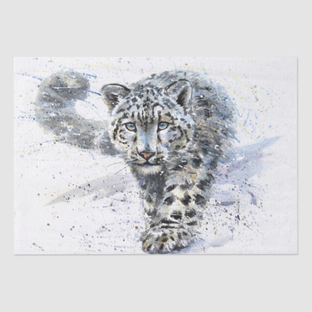 Papel De Seda Neve Leopardo Watercolor (Frente )