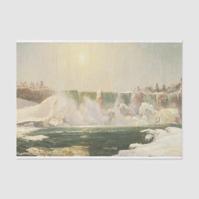 Papel De Seda Niagara Falls no inverno por Jasper Francis Cropse (Frente )