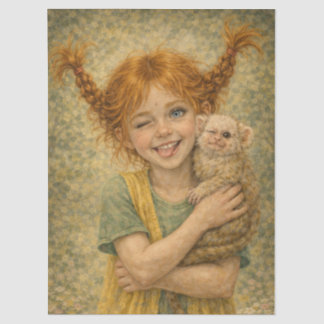 Papel De Seda niña traviesa con mono