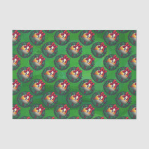 Papel De Seda Nine Ball in Wreath Pattern on Green