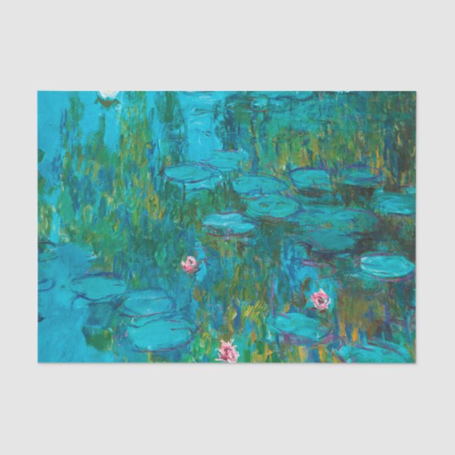 Papel De Seda Ninfas de Monet, quadro impressionista genuíno (Frente )