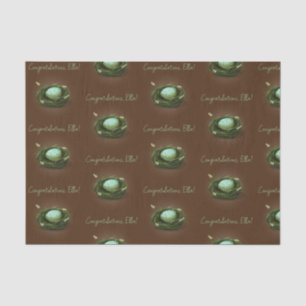 Papel De Seda Ninho de pássaro com mensagem personalizada de ovo