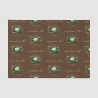 Papel De Seda Ninho de pássaro com mensagem personalizada de ovo
