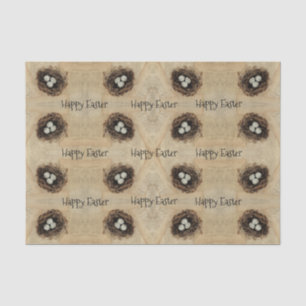 Papel De Seda Ninho de Pássaro de Páscoa Ovos Marrons Antigos Vi