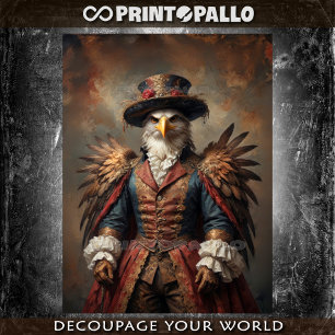 Papel De Seda Nobre Vitoriano vestida Eagle com chapéu de topo