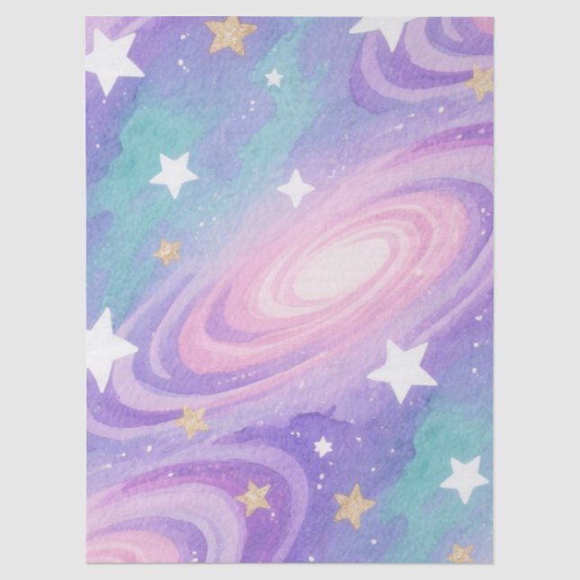 Papel De Seda Nóbulos de Nóbulos de Aquarela design (Frente )