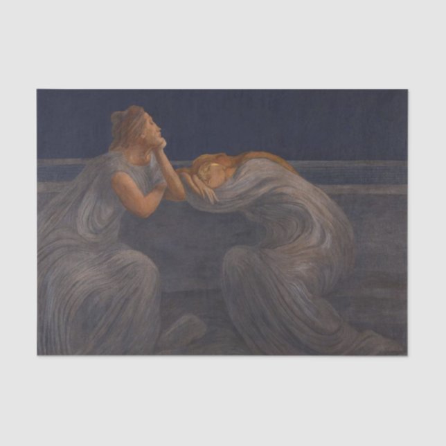 Papel De Seda Nocturne (Silêncio) por Gaetano Previati (Frente )