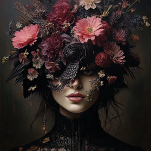 Papel De Seda Noir Encantado – Decoupagem da Deusa das Flores Gó