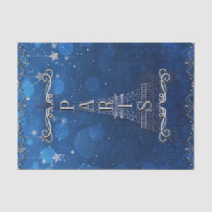 Papel De Seda Noite em Paris sob o partido Stars Blue Silver