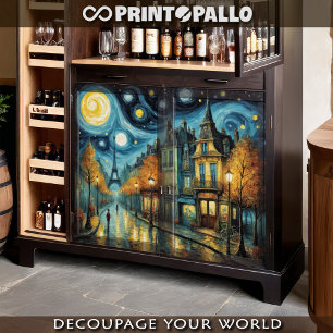 Papel De Seda Noite estelar em Paris - Uma homenagem a V. Van Go