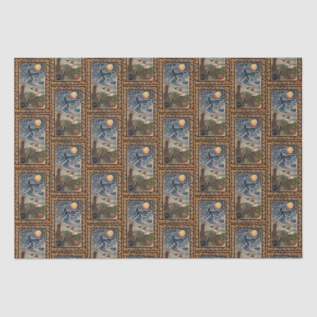 Papel De Seda Noite Estrelada com Dia das Bruxas (Frente )