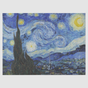 Papel De Seda Noite Estrelada de Van Gogh Céu Azul Giratório Art
