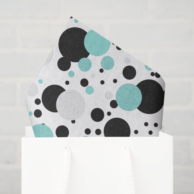 Papel De Seda Noiva Azul Teal com Bolinhas de Bridal Shower Part (Sacola de presentes)