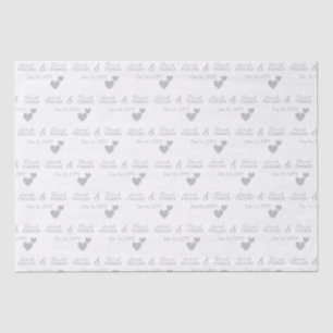 Papel De Seda Noiva & Noivo Corações de Prata Casamento Personal
