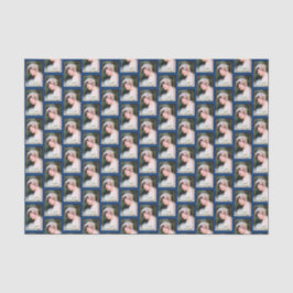 Papel De Seda Noiva Vintage Renda Branca Azul Dourado Casamento