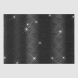 Papel De Seda Noivado Elegante Faísca Diamante Negro Casamento