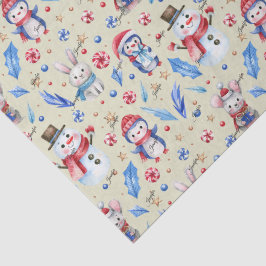 Papel De Seda Nome, Candy Snowman & Animals Caprichoso Natal