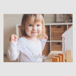 Papel De Seda Nome de Foto e Script do Seu Filho