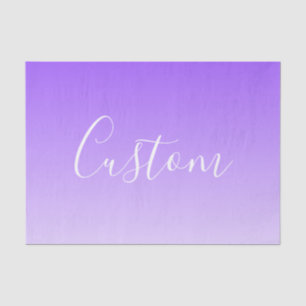 Papel De Seda Nome de Letra Cursiva & Sombreado Roxo Claro Editá