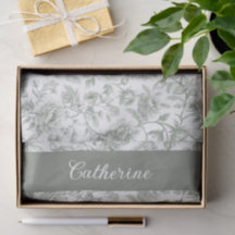 Nome de Toile Floral Verde Sage Vintage