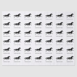 Papel De Seda Nome do Estábulo de Cavalos Equestre Branco