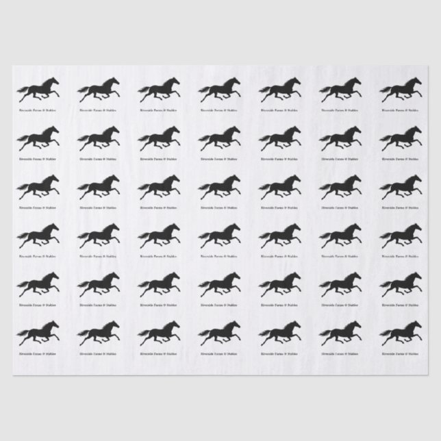 Papel De Seda Nome do Estábulo de Cavalos Equestre Branco (Frente )