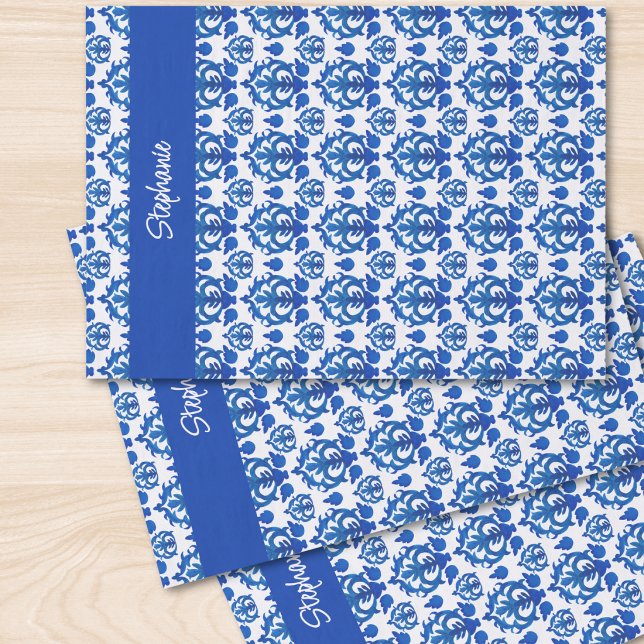 Papel De Seda Nome do Padrão Toile Francês Azul (Criador carregado)