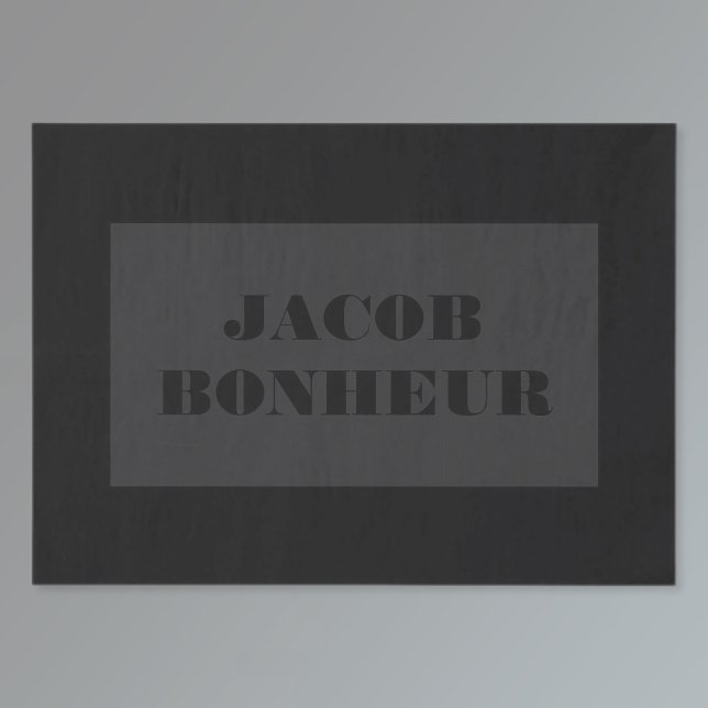 Papel De Seda Nome Moderno Profissional | Cinzas escuras e preta (Criador carregado)