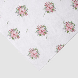 Papel De Seda Nome, Padrão de Buquê de Poinsettia Rosa Bonito