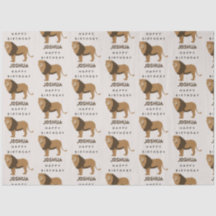 Nome Personalizado Aniversário de Animais do Leão 