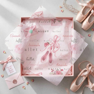 Papel De Seda Nome Personalizado Bailarina Ballet Rosa Personali
