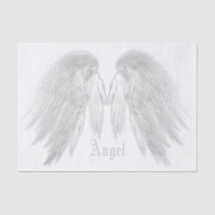 Papel De Seda Nome Personalizado Branco do ANGEL WINGS