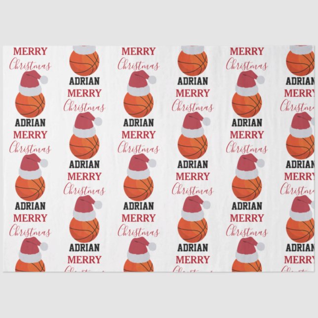 Papel De Seda Nome Personalizado da Bola Esportiva de Natal (Frente )