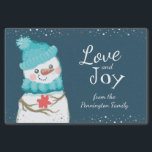 Papel De Seda Nome Personalizado da Família Snowman Christmas<br><div class="desc">Bonito boneco de neve com falso borda de neve. O nome da família personalizada é fácil de mudar. Excelente toque extra nos presentes de férias.</div>