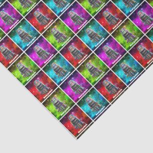 Papel De Seda Nome personalizado de galáxia colorida do robô d