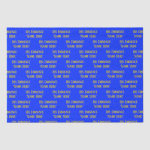 Papel De Seda Nome Personalizado Desejo Real Elegante Amarelo Az