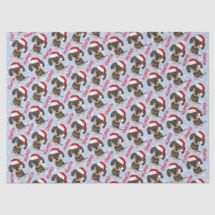 Papel De Seda Nome personalizado do Dachshund no Natal