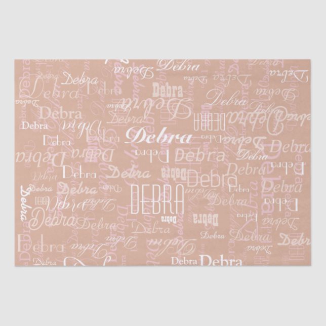 Papel De Seda Nome Personalizado Dusty Rosa (Frente )