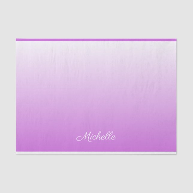 Papel De Seda Nome personalizado Lilac roxo ombre (Frente )