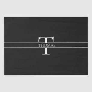 Papel De Seda Nome Personalizado Personalizado Elegante Monogram