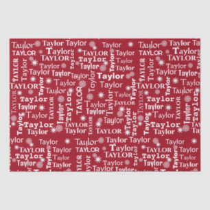 Papel De Seda Nome Personalizado TAYLOR com Flocos de Neve