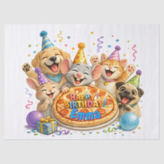 Papel De Seda Nome Personalizado Tecido de Presente de Aniversár