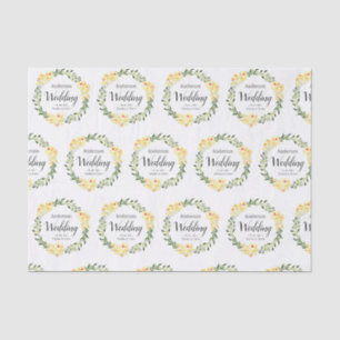 Papel De Seda Nomes de flores amarelas C e data em casamento bra