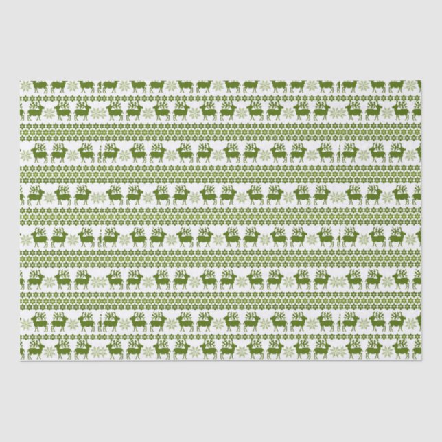 Papel De Seda Nórdico Reindeer & Snowflakes (Frente )