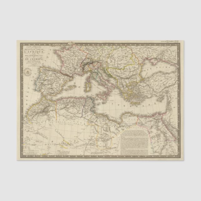 Papel De Seda Norte de África, mar Mediterrâneo (Frente )