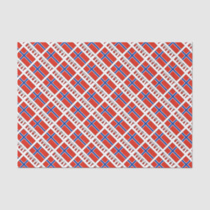 Papel De Seda Noruega e Bandeira da Noruega em Mosaico